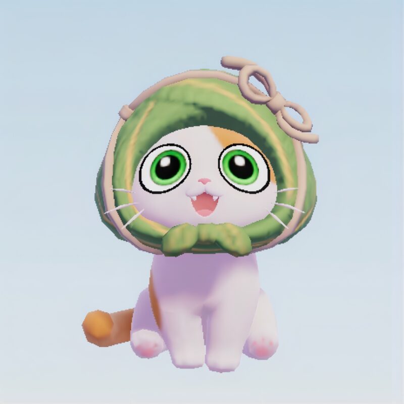 仲夏の端陽のアイテム『ちまきの被り物』と『猫』のゲーム画像