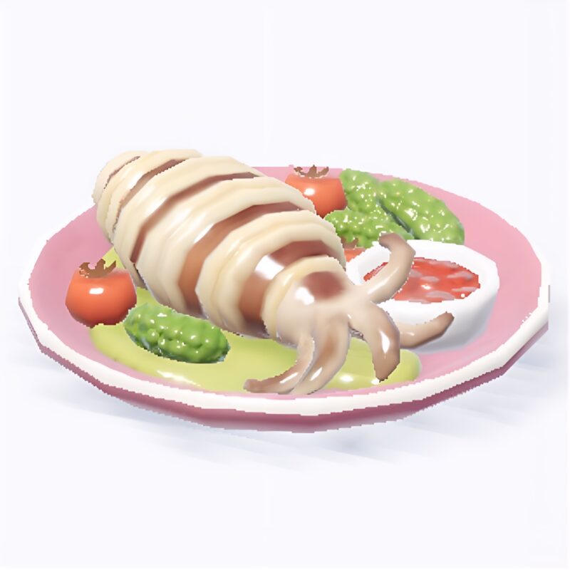 ホエールシーズンの料理『いちごジャム添えイカ焼き』の画像
