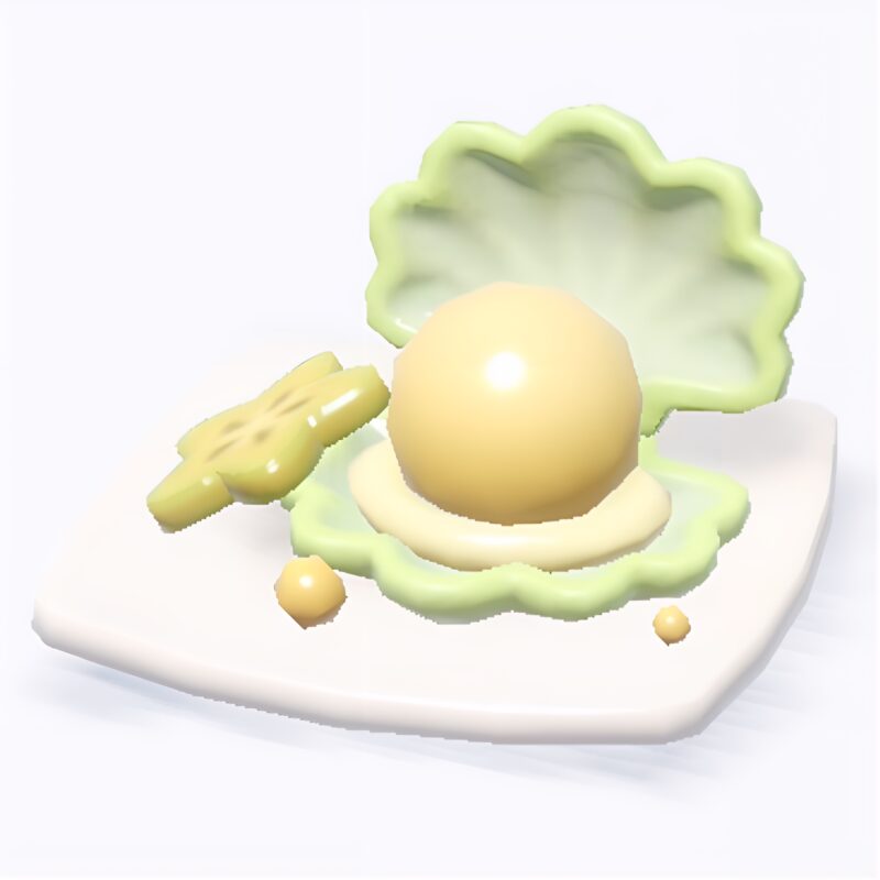 ホエールシーズンの料理『ミニスターフルーツパールケーキ』の画像