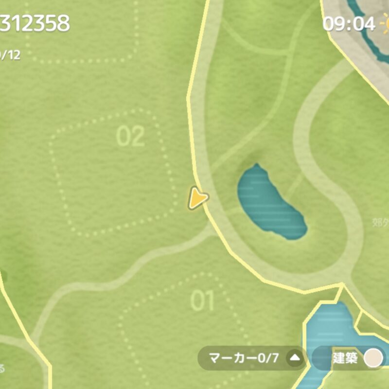 今日（8月26日）の『ツルツルオーク』の場所を示したハートピアスローライフの地図