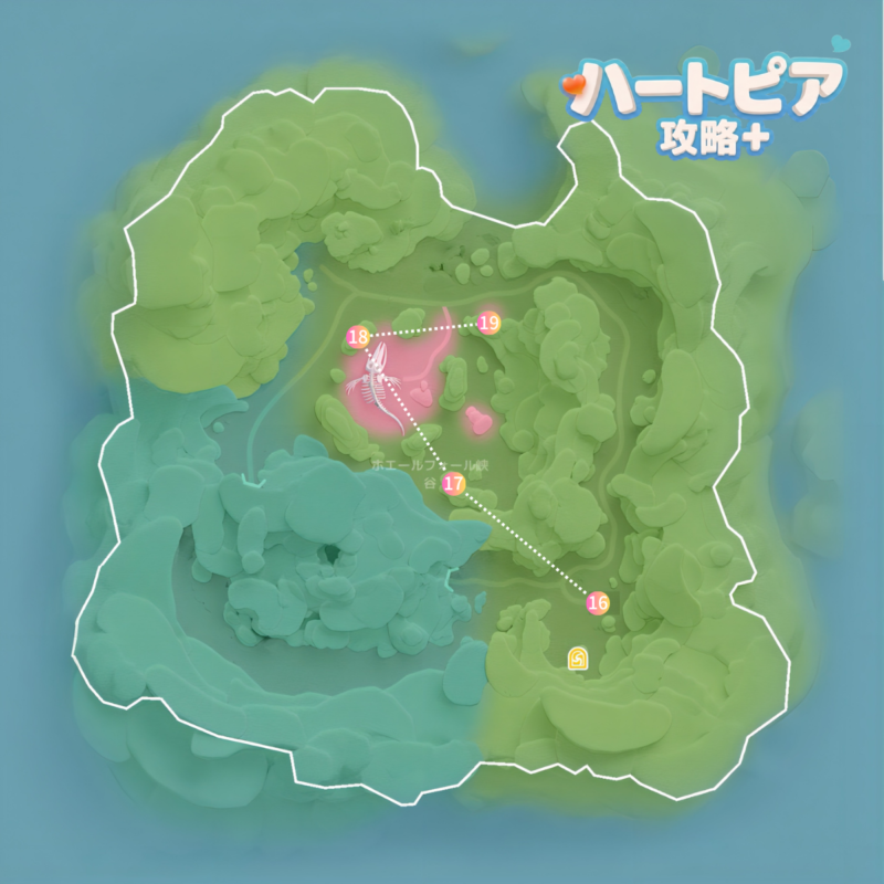 10月3日～10月10日のピンクバブルの場所を示したホエールフォールの地図