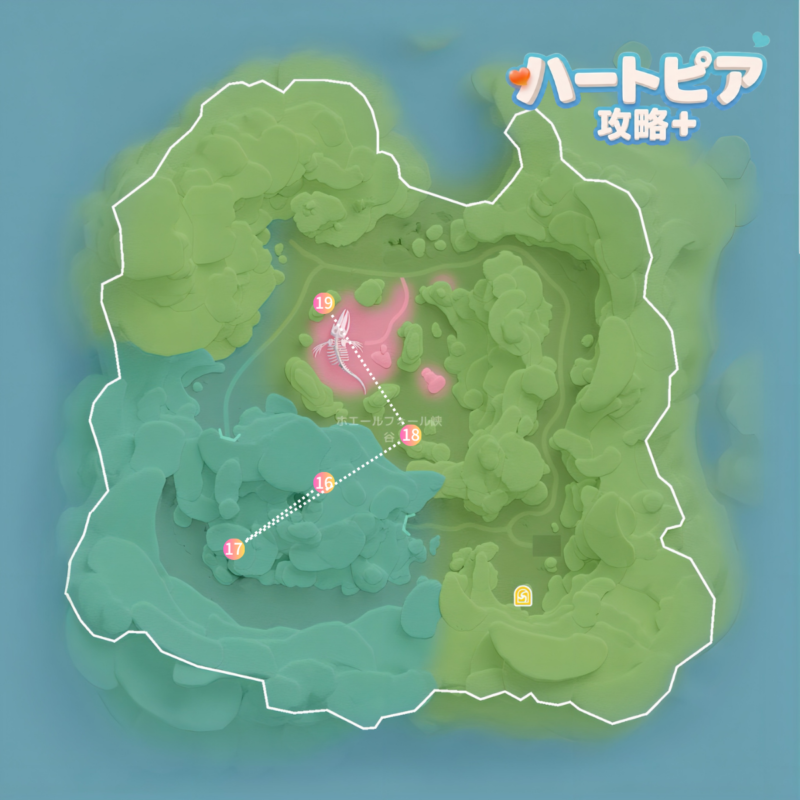 10月10日～10月17日のピンクバブルの場所を示したホエールフォールの地図